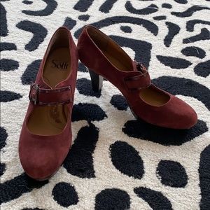 Sofft Burgundy Mary Jane Heel